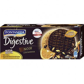 FONTANEDA DIGESTIVE Noir galletas con chocolate negro y naranja paquete 300 grs